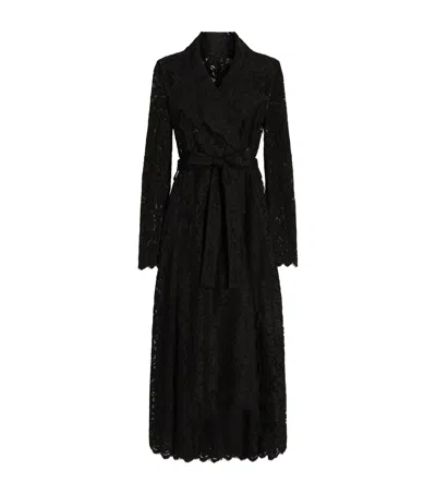 Dolce & Gabbana Dolce&gabbana Lace Wrap Coat In Black