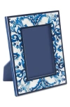 Dolce & Gabbana Dolce&gabbana Lacquered Wood 5 X 7-inch Picture Frame In Navy