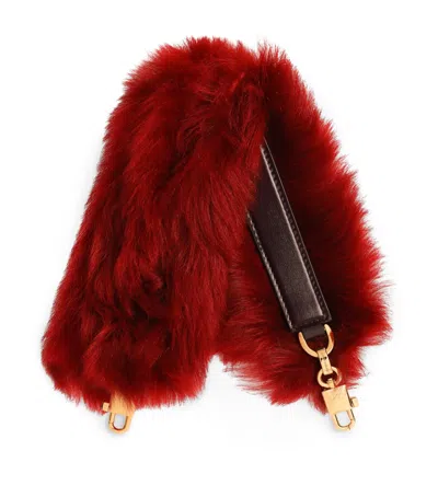 Dolce & Gabbana Dolce&gabbana Lambskin-fur Shoulder Bag Strap In Red