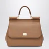 Dolce & Gabbana Medium Sicily Leather Top Handle Bag In Brown