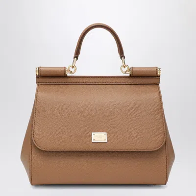 DOLCE & GABBANA DOLCE&GABBANA LARGE CARAMEL SICILY HAND BAG