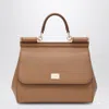 Dolce & Gabbana Medium Sicily Leather Top Handle Bag In Brown