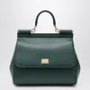 Dolce & Gabbana Large Dark Green Sicily Hand Bag In Blue