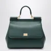 Dolce & Gabbana Large Dark Green Sicily Hand Bag In Blue