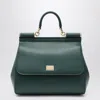 Dolce & Gabbana Large Dark Green Sicily Hand Bag In Blue
