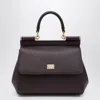 Dolce & Gabbana Large Wine-colored Sicily Hand Bag In Burgundy