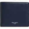 Dolce & Gabbana Logo Grained Leather Wallet In Blue