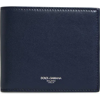 Dolce & Gabbana Dolce&gabbana Leather Bifold Wallet In Blue