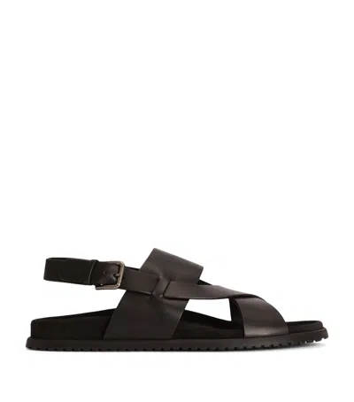 Dolce & Gabbana Dolce&gabbana Leather Cross-strap Sandals In Black