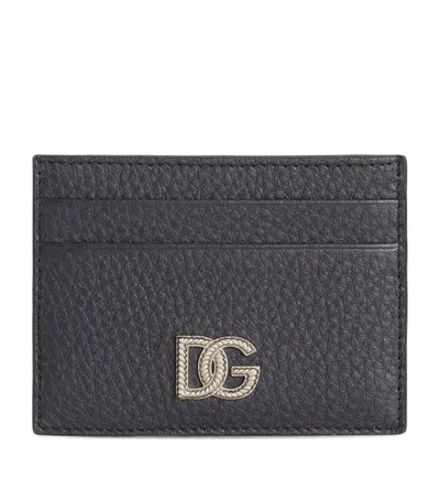 Dolce & Gabbana Calfskin Card Holder With Logo In Black