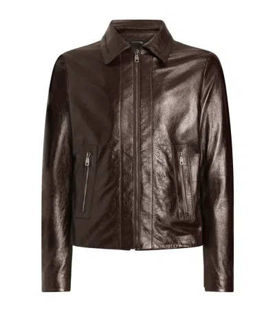 Dolce & Gabbana Dolce&gabbana Leather Jacket In Brown