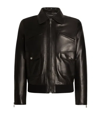 Dolce & Gabbana Dolce&gabbana Leather Jacket In Brown