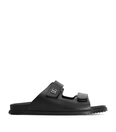 Dolce & Gabbana Leather Buckle-strap Sandals In Black