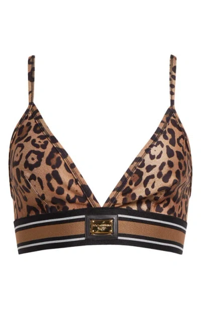 Dolce & Gabbana Dolce&gabbana Leopard Print Logo Bra Top