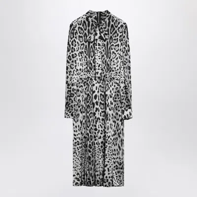 DOLCE & GABBANA DOLCE&GABBANA LEOPARD PRINT SILK LONGUETTE DRESS