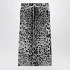 Dolce & Gabbana Leopard Print Charmeuse Longuette Skirt