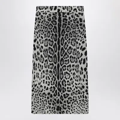 DOLCE & GABBANA DOLCE&GABBANA LEOPARD PRINT SILK PENCIL SKIRT