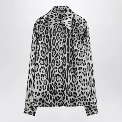 DOLCE & GABBANA DOLCE&GABBANA LEOPARD PRINT SILK SHIRT