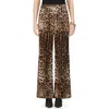 Dolce & Gabbana Printed Silk Pants In Brown