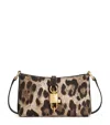 Dolce & Gabbana Lock Leather-trimmed Leopard-print Satin-twill Shoulder Bag