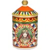Dolce & Gabbana Red Caretto Print Porcelain Candle In Medium Green