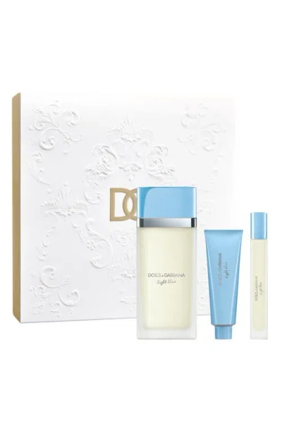 Dolce & Gabbana Dolce&gabbana Light Blue Eau De Toilette Trio Gift Set In Transparent
