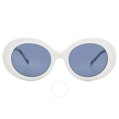 Dolce & Gabbana Dolce And Gabbana Light Blue Mirrored Silver Oval Ladies Sunglasses Dg4448f 337155 51 In White