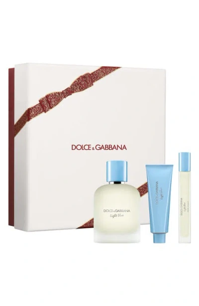 Dolce & Gabbana Dolce&gabbana Light Blue Pour Homme Eau De Toilette Set $174 Value In Transparent