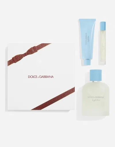 Dolce & Gabbana Dolce&gabbana Light Blue Pour Homme Edt Trio Gift Set In Transparent