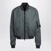 Dolce & Gabbana Gray Oversize Linen Bomber Jacket In Grey