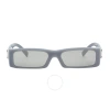 DOLCE & GABBANA DOLCE AND GABBANA LIGHT GREY MIRROR SILVER RECTANGULAR MEN'S SUNGLASSES DG4444 30906G 55