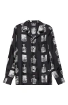 Dolce & Gabbana Dolce&gabbana Liquor Print Silk Twill Camp Shirt In Hn5ia Liquori Fdo Nero