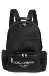 Dolce & Gabbana Nylon Backpack With Logo In Black/blac