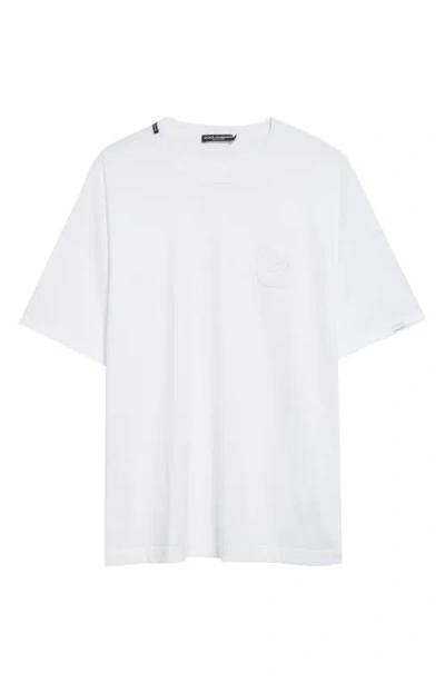 DOLCE & GABBANA DOLCE&GABBANA LOGO CREST COTTON JERSEY CREWNECK T-SHIRT