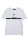 Dolce & Gabbana Dolce&gabbana Logo Embroidered Bow Appliqué T-shirt In White