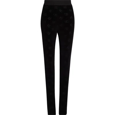 DOLCE & GABBANA DOLCE&GABBANA LOGO JACQUARD CHENILLE LEGGINGS