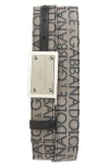 Dolce & Gabbana Dolce&gabbana Logo Jacquard Coated Canvas Belt In Brown/black