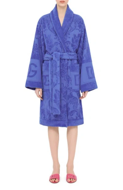 DOLCE & GABBANA DOLCE&GABBANA LOGO JACQUARD COTTON TERRY ROBE