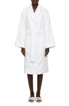 Dolce & Gabbana Terry Cotton Jacquard Bath Robe In White