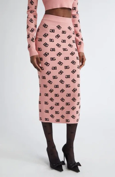 DOLCE & GABBANA DOLCE&GABBANA LOGO JACQUARD PENCIL SKIRT