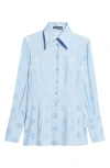 DOLCE & GABBANA DOLCE&GABBANA LOGO JACQUARD SILK BUTTON-UP SHIRT