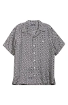 Dolce & Gabbana Grey Silk Cuban Collar Shirt In Cravatteria Nero