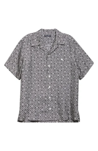DOLCE & GABBANA DOLCE&GABBANA LOGO JACQUARD SILK CAMP SHIRT