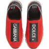 Dolce & Gabbana Dolce&gabbana Logo Knit Slip-on Sneaker In Red/black