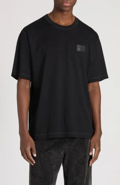 Dolce & Gabbana Short Sleeve Logo Tee In Black