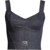 Dolce & Gabbana Cotton Denim Bra Top In S9001 Variante Abbinata