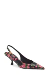 Dolce & Gabbana Women Lollo Slingback In Printed Leather In Multi