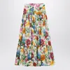 Dolce & Gabbana Dolce&gabbana Long Flounced Skirt With Floral Print Women In Multicolor