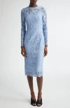 Dolce & Gabbana Floral Lace Sheath Dress In Purple