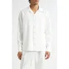 Dolce & Gabbana Linen Canvas Bowling Shirt In White